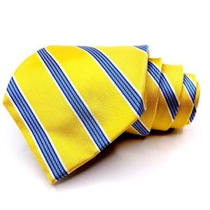 Roundtree & Yorke Tie Silk Yellow Striped X-Long